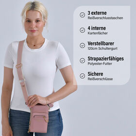 PASSAGE Crossbody Tasche, 18x6,5x11cm, Rosa