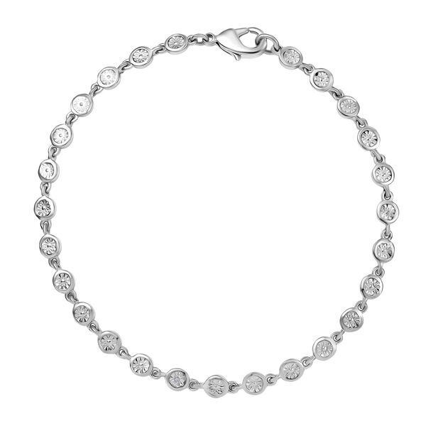 EverTrue wei&szlig;es Diamant 19cm Armband in Silberton image number 0