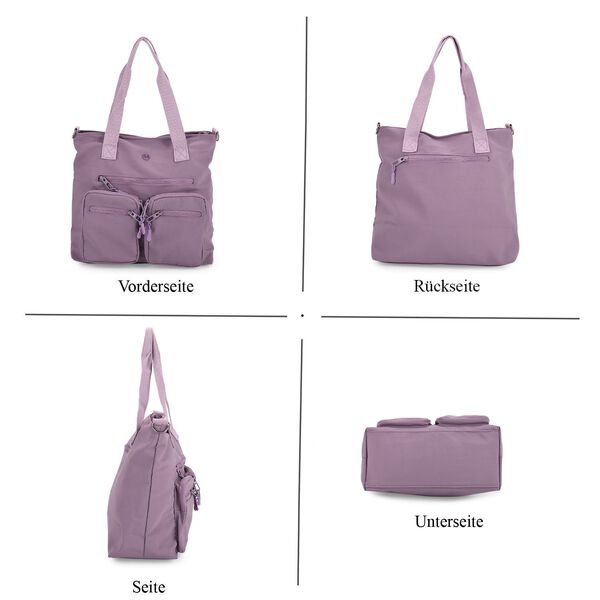 Crossbody-Schultertasche mit Mehrfachf&auml;chern, 31x30x14cm, Helllila image number 5