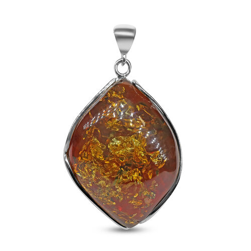 Natürlicher, baltischer Bernstein Anhänger, 925 Silber ca. 33.75 ct image number 0