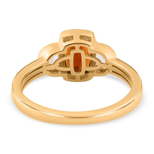 2er Set, Kirsch Citrin Ring und Anh&auml;nger, 925 Silber vergoldet ca. 2,29 ct image number 6