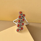 Korallen-Ring, 925 Silber platiniert  ca. 0,94 ct image number 1