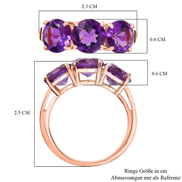 AA Rose De France Amethyst Ring 925 Silber ros&eacute;vergoldet (Gr&ouml;&szlig;e 20.00) ca. 3,96 ct image number 7