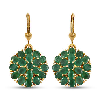 Kagem sambische Smaragd-Ohrringe, 925 Silber vergoldet ca. 6,45 ct