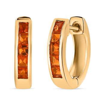 AA Salamanca Feueropal Ohrringe 925 Silber 750 Gelbgold Vermeil ca. 0.75 ct