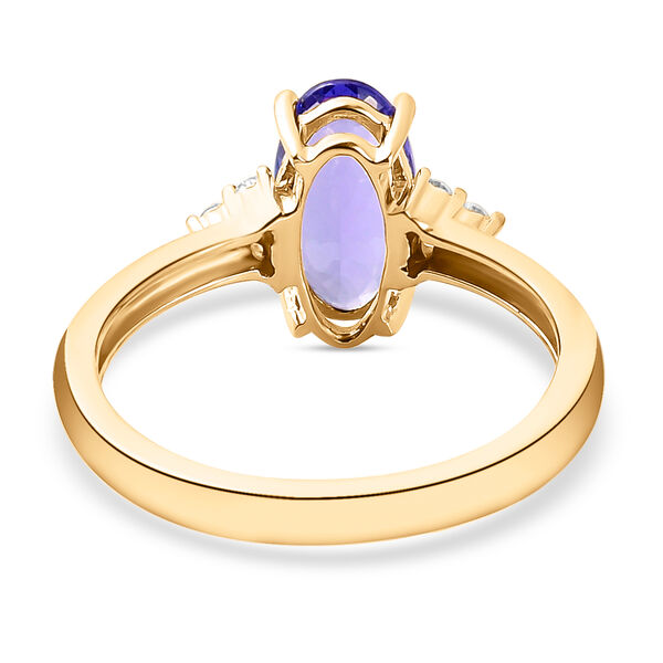 AA Tansanit und Zirkon Seitenstein Ring 375 Gelbgold image number 6