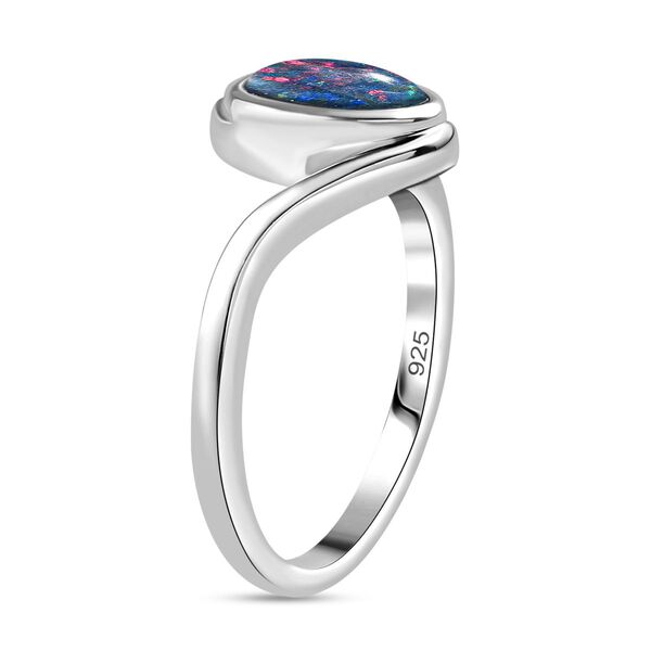 Boulder Opal Triplett Ring, 925 Silber rhodiniert - 0,94 ct. image number 5