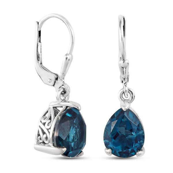 Indicolith Triplett Quarz Ohrhänger 925 Silber Platin- Überzug ca. 5,00 ct  image number 4