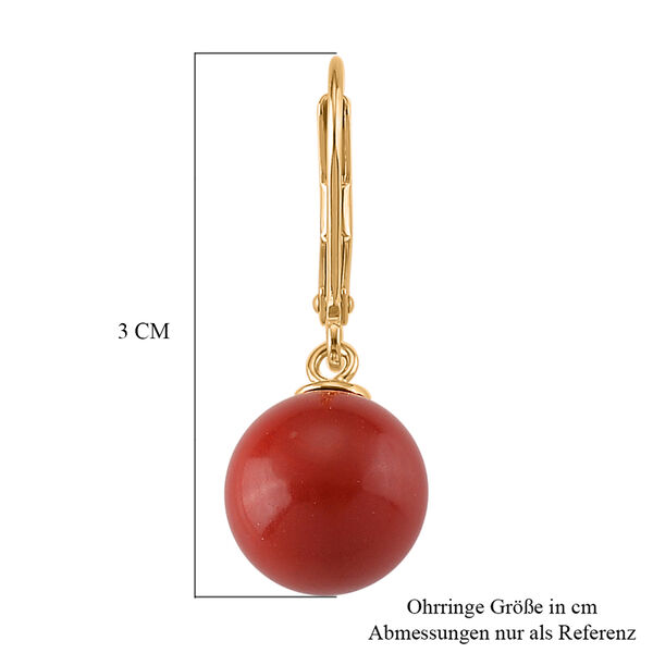 D'Joy Rote Zinnober Ohrringe, 925 Silber Vergoldet ca. 20.00 ct image number 4