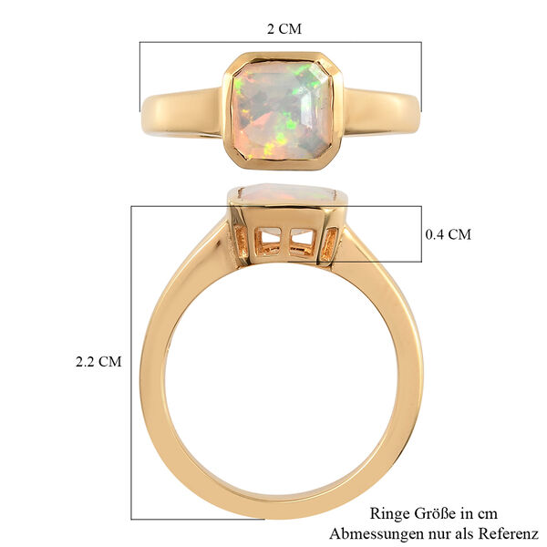 Natürlicher, äthiopischer Opal Solitär-Ring, 925 Silber Gelbgold Vermeil  ca. 0,94 ct image number 7