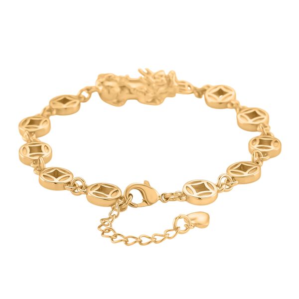 Nickelfreies Messing Armband ca. 18 cm + 2.5 cm Extender, ca. 13,50g, Goldfarben image number 5