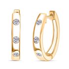 LUXURIANT DIAMOND - Lab Grown Diamant SI-GH Ohrringe 925 Silber 750 Gelbgold Vermeil ca. 0.33 ct