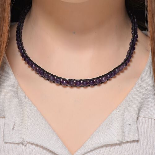 Afrikanischer Amethyst Halskette ca. Flexibles cm ca. 80.00 ct image number 1