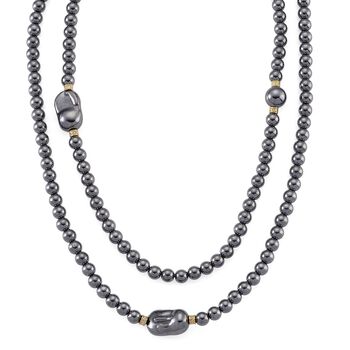 Terahertz Halskette ca. 40 cm Reiner Edelstahl Standard gelb vergoldet ca. 300.00 ct