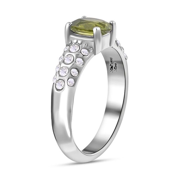 3er Set - Nat&uuml;rlicher Peridot-Anh&auml;nger mit Kette und Ring, 316L Edelstahl , ca. 0.60 ct image number 4