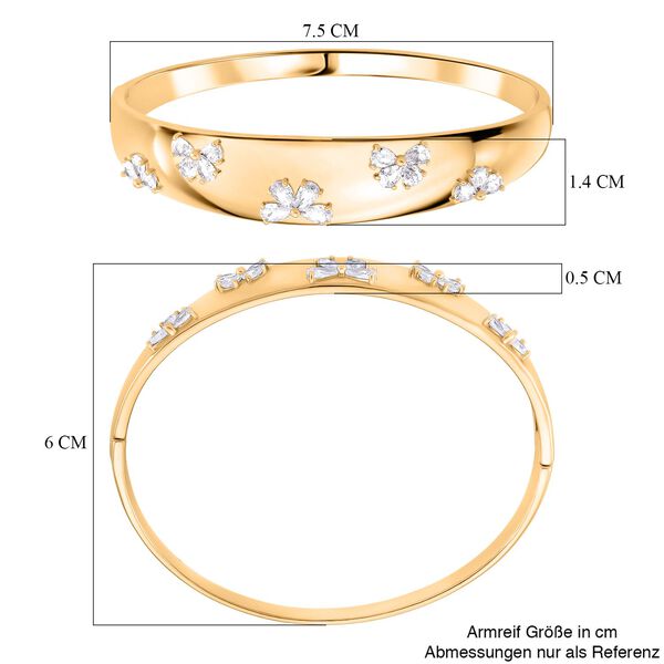 Wei&szlig;er Zirkonia Armreif ca. 19 cm Nickelfreies Messing 0.60 ct image number 7