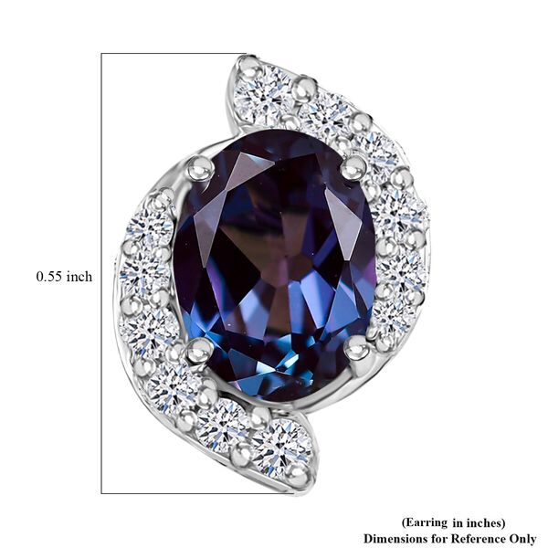 LUXURIANT AAA Labor Alexandrit und SI-GH Labor Diamant Ohrringe in 417 Wei&szlig;gold - 3,94 ct. image number 5