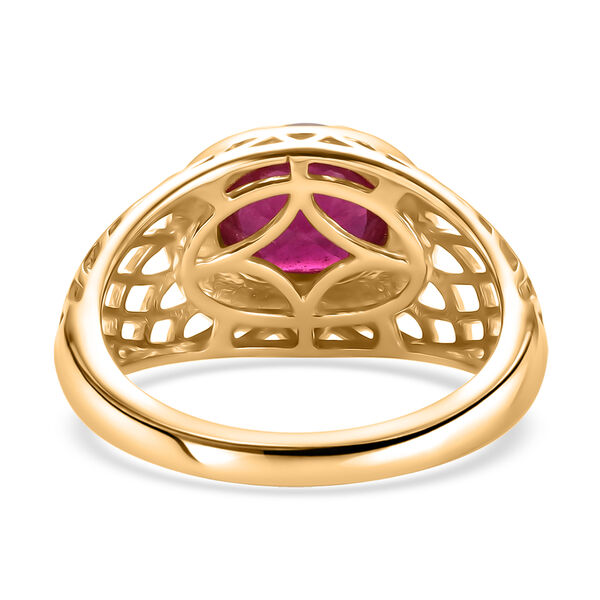 Afrikanischer Rubin (Fissure gef&uuml;llt) Ring 925 Silber vergoldet image number 6