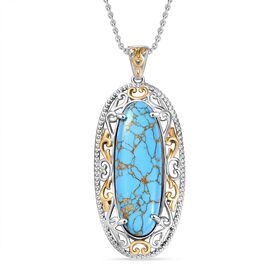 Blauer Türkis Anhänger mit 50cm Kette -  17 ct.