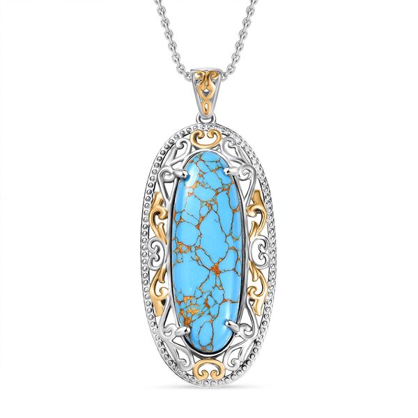 Blauer Türkis Anhänger mit 50cm Kette -  17 ct. image number 0