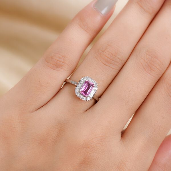 RHAPSODY AAAA rosa Saphir und Diamant-Ring, 950 Platin  ca. 1,16 ct image number 2