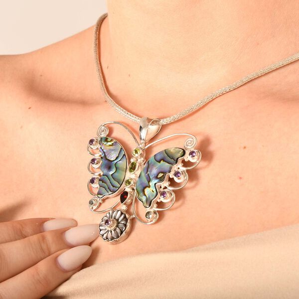 Sajen Silver- Abalone Muschel und Multi-Edelstein-Anhänger - 3,22 ct. image number 3