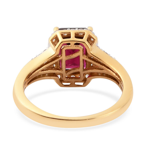 Rhodolith Granat und Zirkon Ring 925 Silber vergoldet  ca. 2,32 ct image number 6