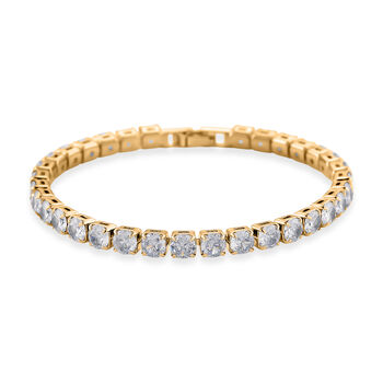 Wei&szlig;es Zirkonia 19cm Armband in Goldton