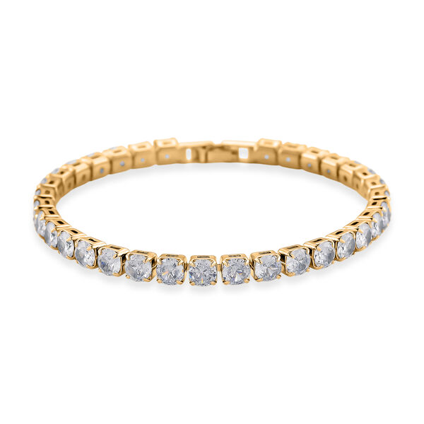Wei&szlig;es Zirkonia 19cm Armband in Goldton
