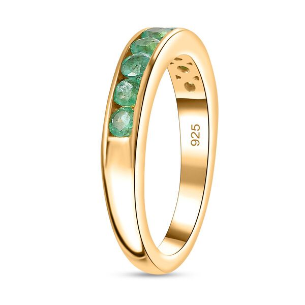 Kagem sambischer Smaragd-Ring in 925 Silber mit Gelbgold Vermeil - 0,73 ct. image number 5