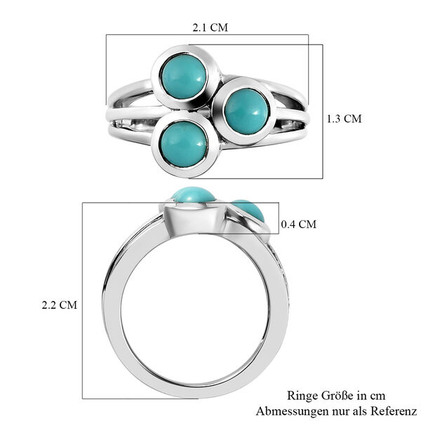 Nat&uuml;rlicher Sleeping Beauty T&uuml;rkis-Ring, 925 Silber platiniert  ca. 1,29 ct image number 7