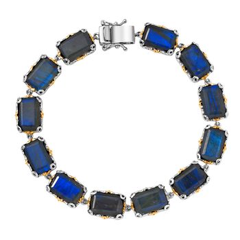 D'Joy AAA madagassisches Labradorit zweifarbiges Armband