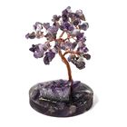 Handgefertigter Lebensbaum aus Amethyst-Heilsteinen, Glücksbaum mit natürlichen Kristallen und Kupferdraht, ca. 8 x 12 cm