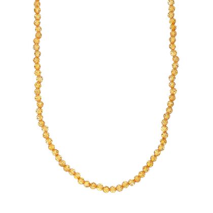 Citrin Halskette ca. 50 cm 925 Silber rhodiniert ca. 28.00 ct