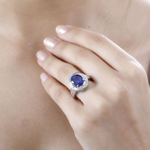 RHAPSODY AAAA Tansanit und VS Diamant Ring in 950 Platin - 5,59 ct. image number 3