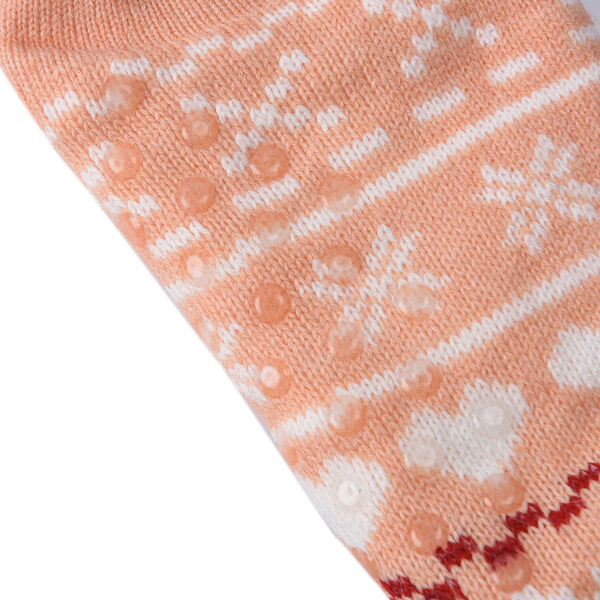 2er-Set - Rutschfeste Haussocken mit Sherpafutter, Einheitsgr&ouml;&szlig;e, Pfirsich-Wei&szlig;-Rot und Grau-Orange-Wei&szlig; image number 6