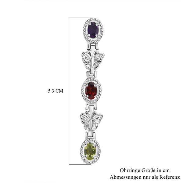 Rote Granat, Peridot und afrikanische Amethyst Ohrringe - 2,92 ct. image number 8