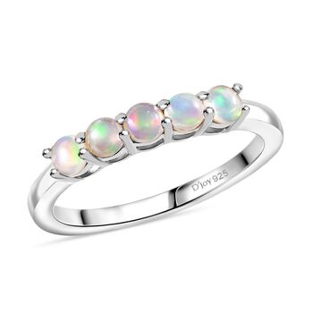 D'Joy AA Nat&uuml;rlicher, &auml;thiopischer Welo Opal Ring 925 Silber platiniert (Gr&ouml;&szlig;e 16.00) ca. 0.38 ct