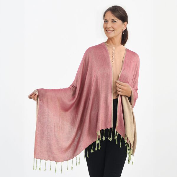 Superweicher doppelgewebter Schal, rosa image number 3