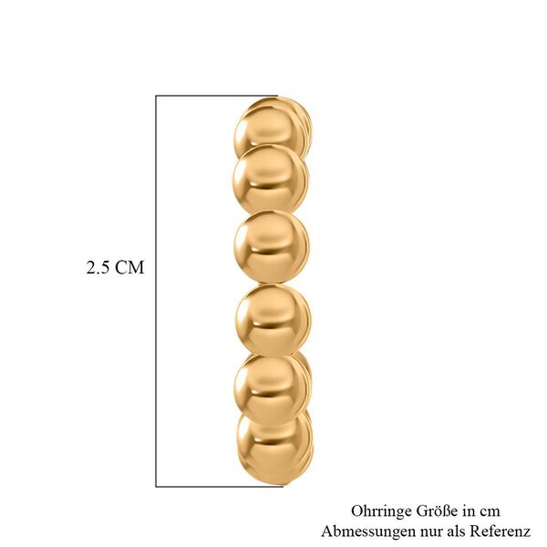 Kugelstruktur-Creolen, 316L Edelstahl , goldfarben image number 5