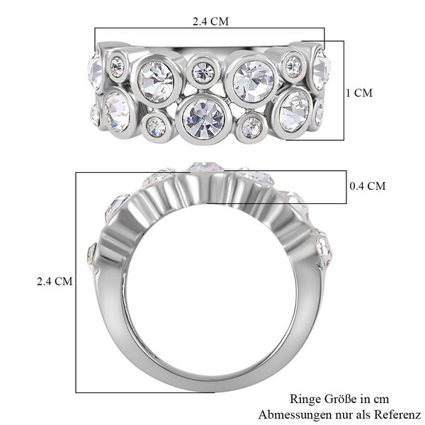 Wei&szlig;er Kristall-Ring in Silberton image number 7