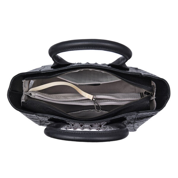 Crossbody Tasche aus 100% echtem Leder mit Kroko-Pr&auml;gung, Gr&ouml;&szlig;e 28x14x27 cm, rot image number 5