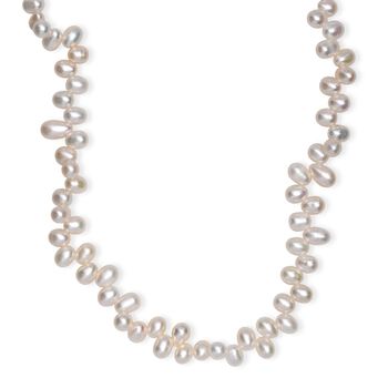 Wei&szlig;e S&uuml;&szlig;wasser Perle Halskette ca. 45 cm 925 Silber rhodiniert