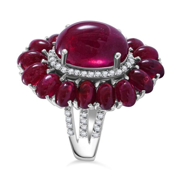 Afrikanischer Rubin (Fissure gef&uuml;llt) Ring 925 Silber rhodiniert (Gr&ouml;&szlig;e 17.00) ca. 22,03 ct image number 2