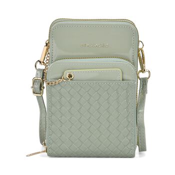 Passage Life-Style RFID Crossbody-Tasche - 3 Rei&szlig;verschlusstaschen, 5 Kartenf&auml;cher, 11x6,5x17 cm, Olivgr&uuml;n