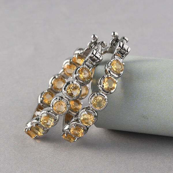 Citrin-Creolen, Edelstahl ca. 5.04 ct image number 2