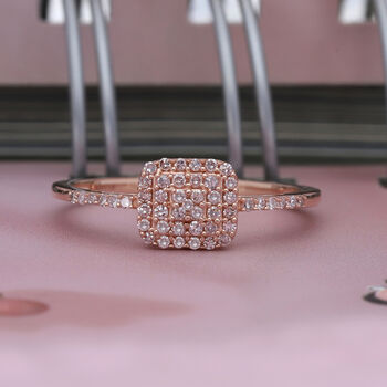 Nat&uuml;rlicher Rosa Diamant I1-I2 Ring 375 Rosegold