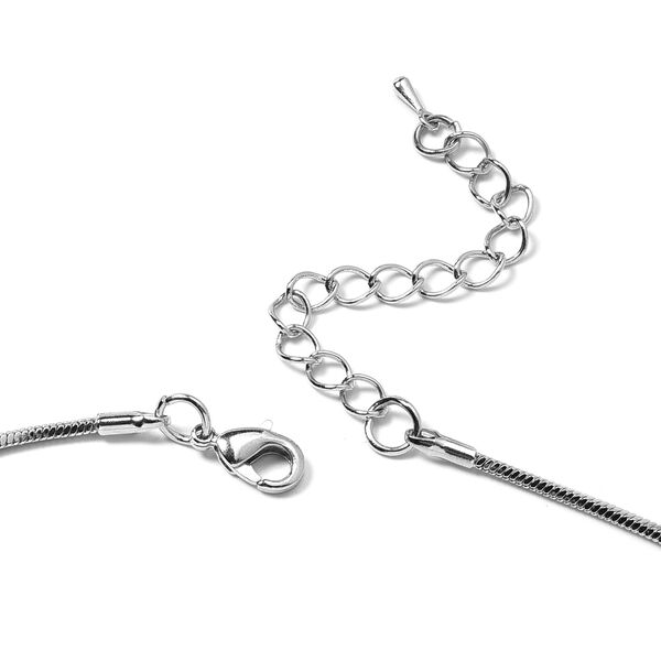 2er-Set, simulierte, graue und wei&szlig;e Kristall-Halskette und Ohrringe image number 3