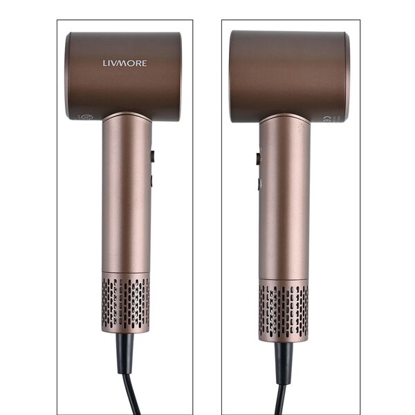 LIVMORE Haartrockner Hochgeschwindigkeit, b&uuml;rstenloser Motor, 360 Grad Magnet Aufsatz, 4 Heizstufen und 3 Geschwindigkeiten, 9.5x7,5x25cm image number 5