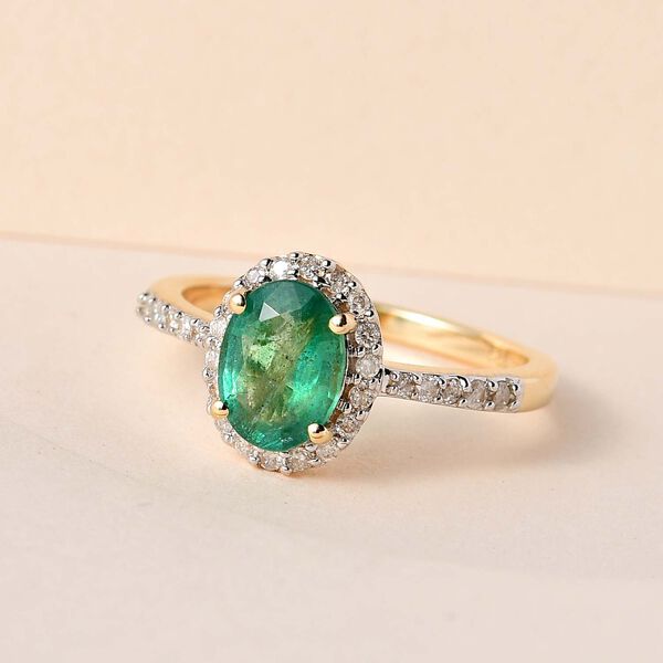 AAA Kagem sambischer Smaragd und Diamant-Ring - 1,29 ct. image number 2